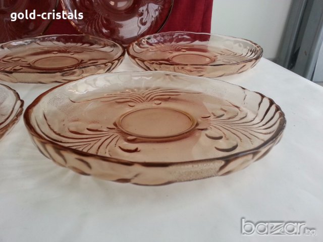 Стъклени чинии чинийки цветно стъкло, снимка 5 - Антикварни и старинни предмети - 19602222