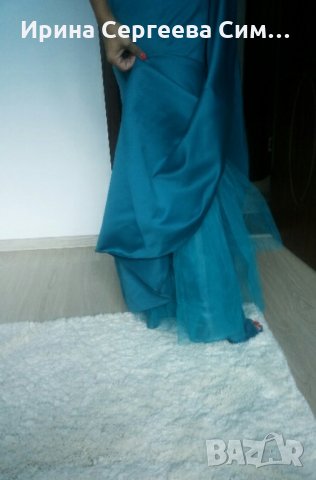 Петролена рокля тип русалка, снимка 4 - Рокли - 22601525