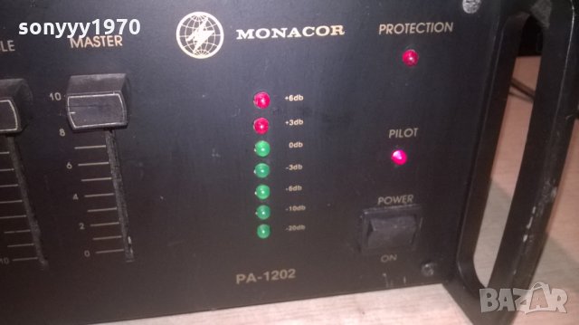 monacor pa-1202 profi power amplifier-mono-внос швеицария, снимка 4 - Ресийвъри, усилватели, смесителни пултове - 23615485
