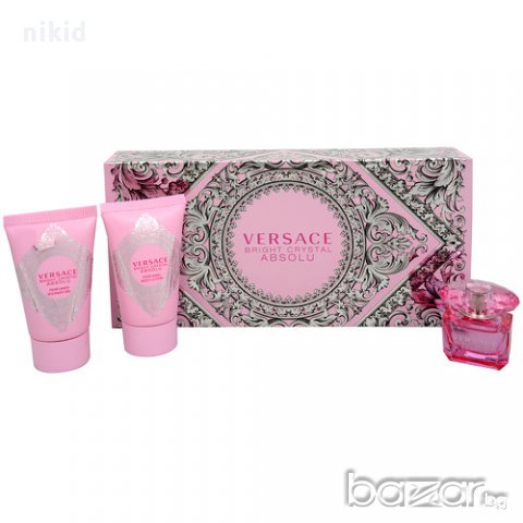 VERSACE BRIGHT CRYSTAL ABSOLU дамски комплект парфюм лосион и душ гел