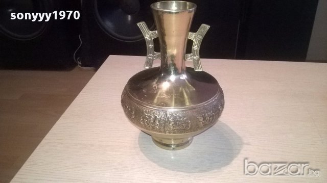 Масивна и красива ваза-21х15см-внос швеицария, снимка 5 - Антикварни и старинни предмети - 16843994