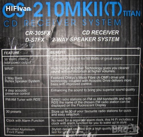 Компактна Hi-Fi мини система ONKYO CS-210MKII с бижуто CR-305FX CD-Receiver (Ресийвър с вграден CD), снимка 11 - Аудиосистеми - 24682573