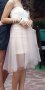 Кремава официална луксозна рокля с воал BERSHKA,S, снимка 11