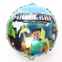 Minecraft Майнкрафт кръгъл фолио фолиев балон хелий или въздух рожден ден, снимка 1 - Други - 22011056