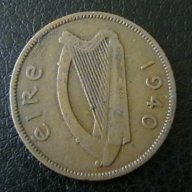 ½ пени 1940, Ирландия , снимка 4 - Нумизматика и бонистика - 14453770