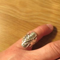 Дамски Сребърен пръстен - красив дизайнерски модел за ценители  -  стар внос от Щатите , снимка 3 - Пръстени - 24253167