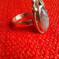 Старинен сребърен пръстен ръчна изработка с естествен камък, снимка 2 - Пръстени - 16083973