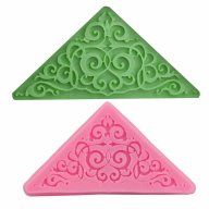 триъгълник ъгъл дантела силиконов молд форма за торта украса фондан глина, снимка 1 - Форми - 16201870