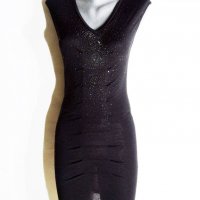GUESS Black Dress Дамска Черна Еластична Рокля Размер XS/S, снимка 3 - Рокли - 21109970