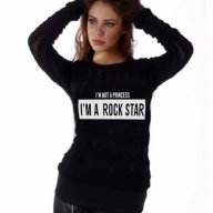 NEW! Дамски топ ROCK STAR с принт! Поръчай модел с ТВОЯ ИДЕЯ!, снимка 3 - Блузи с дълъг ръкав и пуловери - 15911952