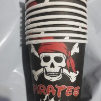 Pirates Пирати пират Пиратско парти 10 бр картонени чаши парти рожден ден, снимка 1 - Чаши - 25044955