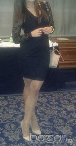 Черна дантелена рокля, снимка 1