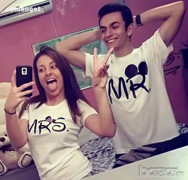 СВЕТИ ВАЛЕНТИН. За ВЛЮБЕНИ! MR & MRS MICKEY LOVE тениски - БЕЗПЛАТНО добавяне на дата!, снимка 1