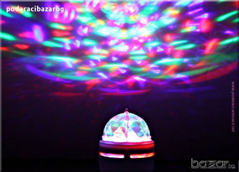 АВТОМАТИЧНО ВЪРТЯЩА, ТРИЦВЕТНА USB ЛАМПА С ЕФЕКТИ, снимка 1