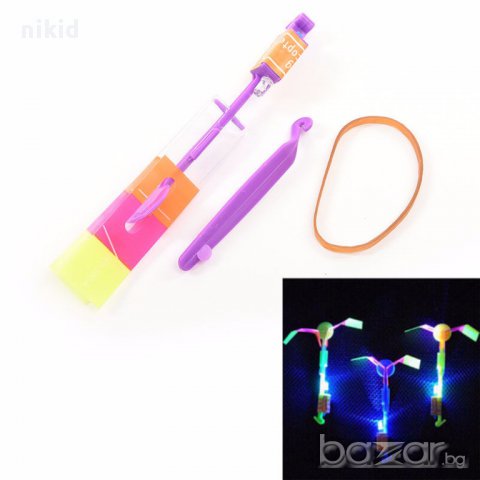 Светеща Стрела LED многоцветен Хеликоптер Прашка със светеща светлина стрелички изстрелвачка 