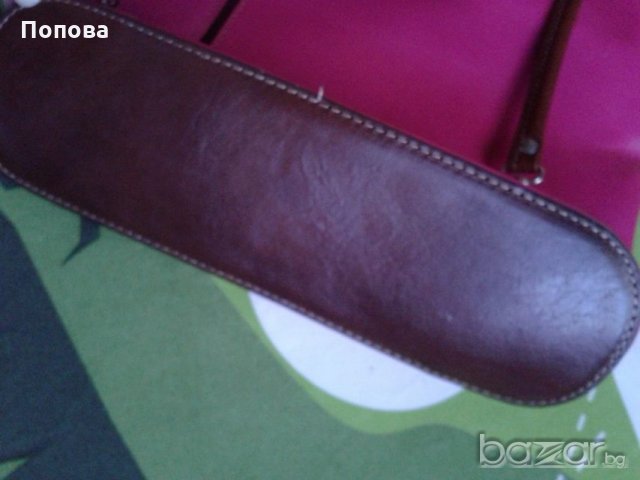 Сет маркова италианска  чанта ест. кожа и наметка с естествена кожа за декор, снимка 10 - Чанти - 19524846