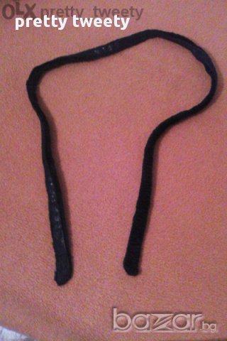 Черен кожух с космата яка и кожени части , снимка 8 - Палта, манта - 13747850