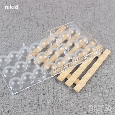 24 бр 3d полу кръг полу сфери пластмасова форма Поликарбонатна отливка калъп за Шоколадови бонбони, снимка 2 - Форми - 25739044