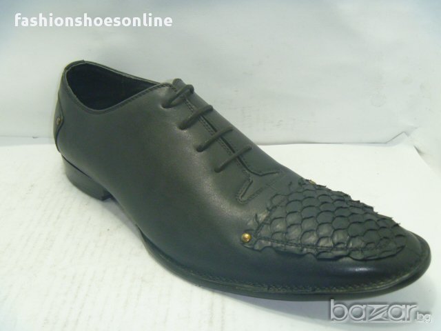 Мъж.обувки НЕДИ СТИЛ 7033 8 ест.кожа черни връзки, снимка 3 - Ежедневни обувки - 14000395