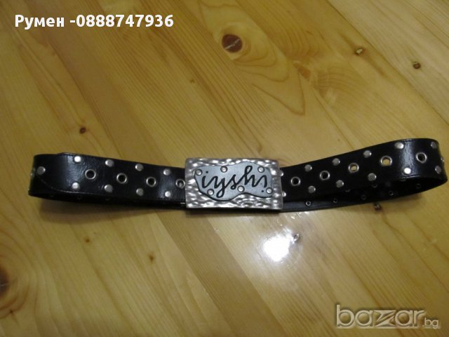 Мъжки колан от естествена кожа моторджийски, мото аксесоари, мото екипировка рокерски колан