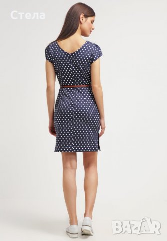 VERO MODA елегантна дамска рокля, нова, с етикет, тъмно синя, на бели точки, снимка 5 - Рокли - 23043781