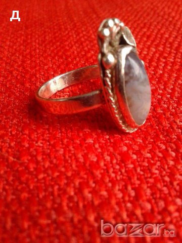 Старинен сребърен пръстен ръчна изработка с естествен камък, снимка 2 - Пръстени - 16083973