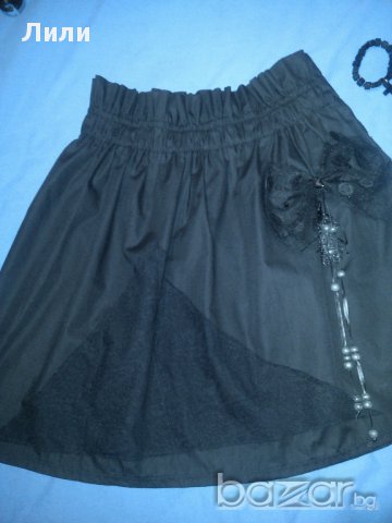 ефектна пола с висока талия и дантела, снимка 5 - Поли - 16515789