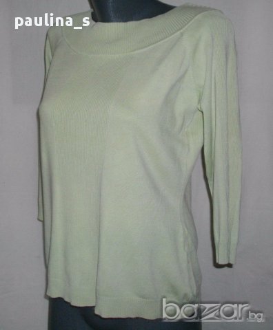 Еластична памучна блузка / Зелена / голям размер , снимка 2 - Блузи с дълъг ръкав и пуловери - 17411208