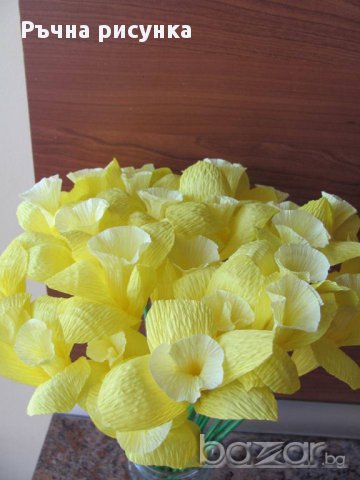 Ръчно изработени цветя от хартия, снимка 10 - Декорация за дома - 13536620