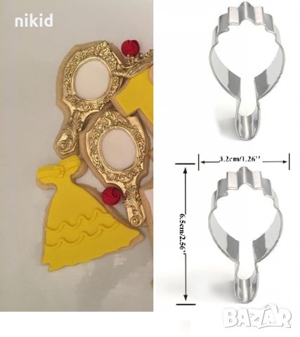 Огледало рамка с дръжка метална форма резец украса бисквитки фондан пита тесто