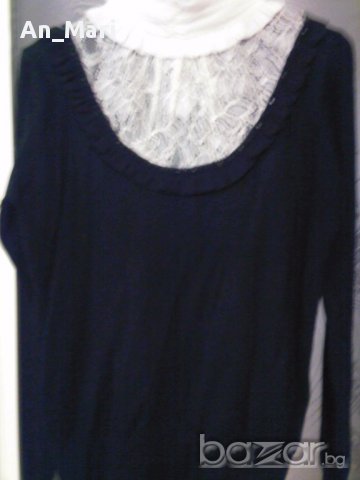 Дамска блузка-пуловерче, черно и бяло - дантела, перли! Намалена!, снимка 13 - Блузи с дълъг ръкав и пуловери - 12880669