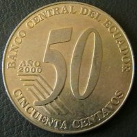 50 центаво 2000, Еквадор, снимка 1 - Нумизматика и бонистика - 21280188