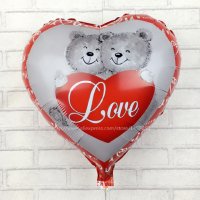 2 сладки мечета в сърце love Свети Валентин фолио фолиев балон хелий или въздух, снимка 1 - Други - 24965950