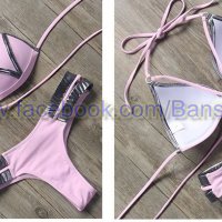 Нов модел розов бански с подплънки, снимка 3 - Бански костюми - 23116729