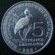 5 франка 2014(китоглава чапла), Бурунди, снимка 1 - Нумизматика и бонистика - 14340865
