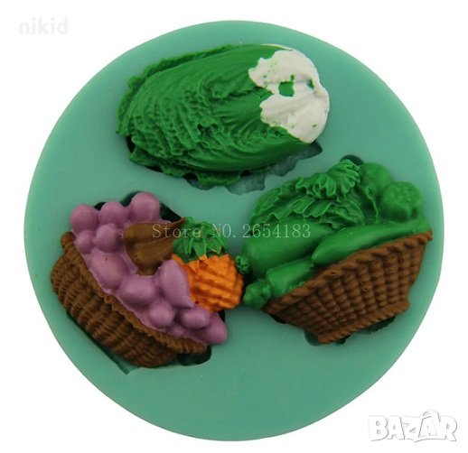 Панери зеленчуци силиконов молд за фондан украса торта декорация шоколад, снимка 1