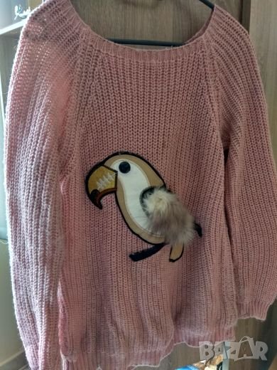 Пуловер дамски с естествен пух на папагал, снимка 1