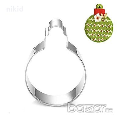 Коледна топка метална форма резец украса бисквитки фондан  тесто шоколад, снимка 1