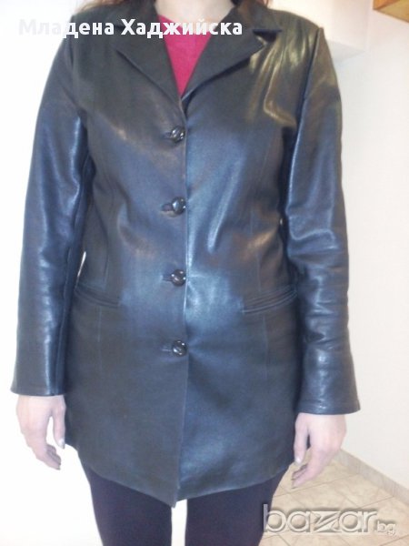 кожено сако дамско, снимка 1
