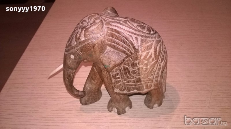 Красив слон-дървен 13/10/7см-внос швеицария, снимка 1