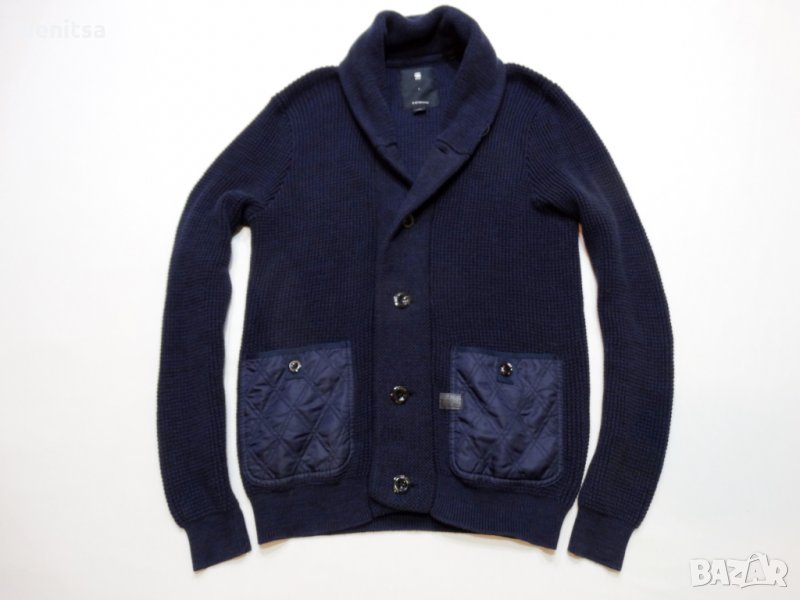 G-star Raw Avihu Shawl Cardigans Knit Mazarine Blue Мъжка Жилетка Яке Sz L/XL, снимка 1