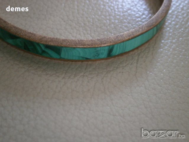 Гривна от малахит и месинг, нова , снимка 7 - Гривни - 16787614