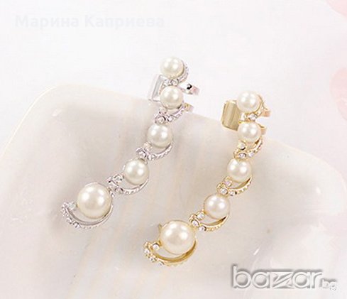 Обеца "Перли" Цената е за 1 брой. В наличност сребриста и златиста /С-04/