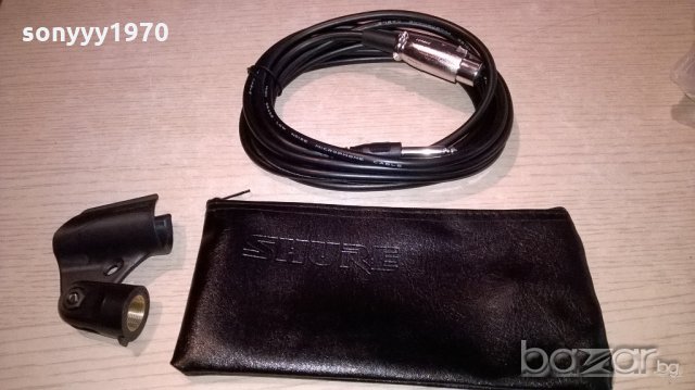 shure-кожен калъф+кабел с жак/букса+стоика за профи микрофон