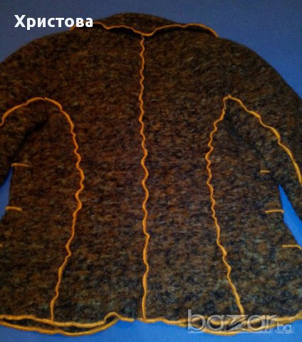 Меко топло сако в кафяво и оранжево,S., снимка 2 - Сака - 16085183