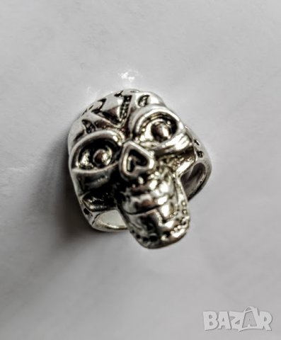 Пръстен неръждаема стомана, череп, пънк, хеви метал, снимка 3 - Пръстени - 22000418