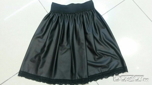 Кожена пола с дантела НОВА ПО ВАШИ РАЗМЕРИ и принт, снимка 3 - Поли - 12253497