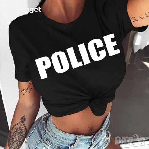 NEW! Дамски тениски POLICE! Поръчай модел С ТВОЯ идея!, снимка 1 - Тениски - 24365521