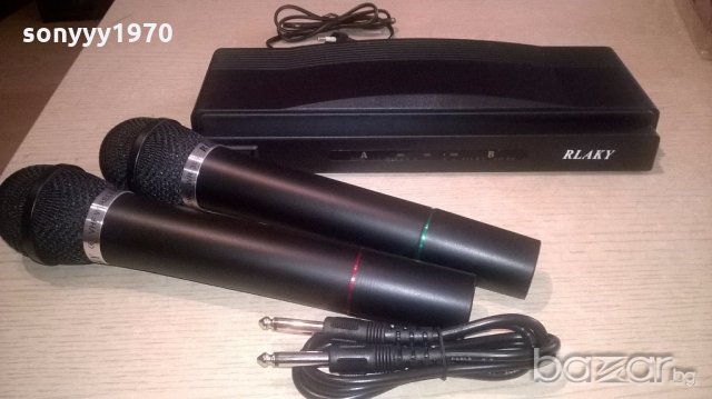 безжични микрофони с приемник с антени, снимка 1 - Микрофони - 19288462