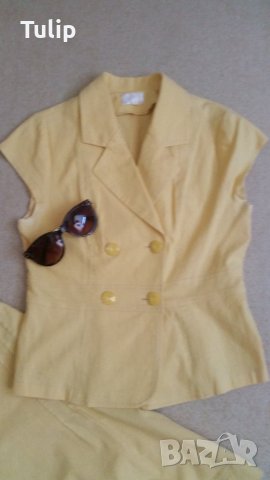 Жълт ленен костюм размер BG 44